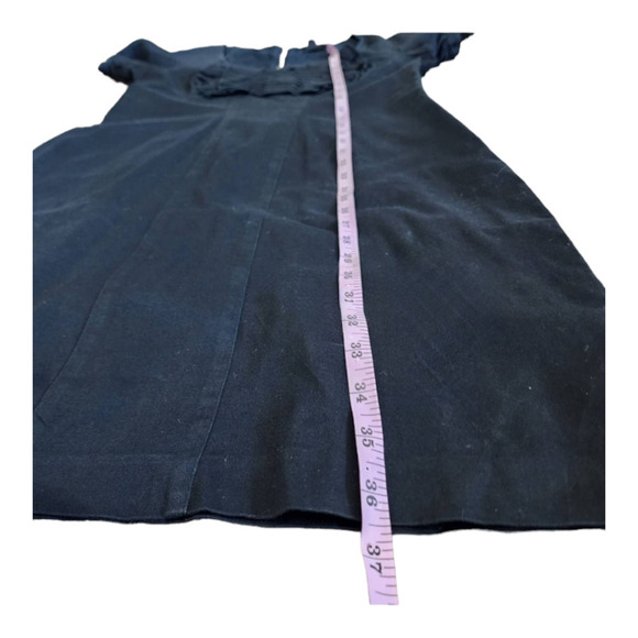 TED BAKER Pleated Pencil Dress Black Short Sleeve Knee Length Womens size 3 m - Picture 9 of 9